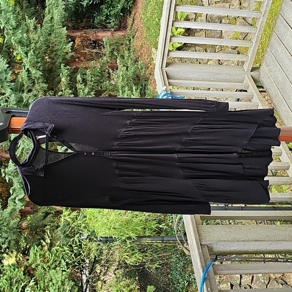 FREE PEOPLE TIERED TUNIC LONG DRESS IN BLACK - Picture 2 of 16
